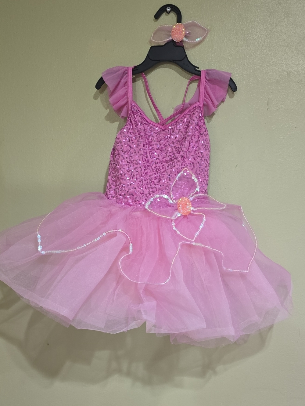 Pink Sequin Tulle Flower Ballet Recital Costume